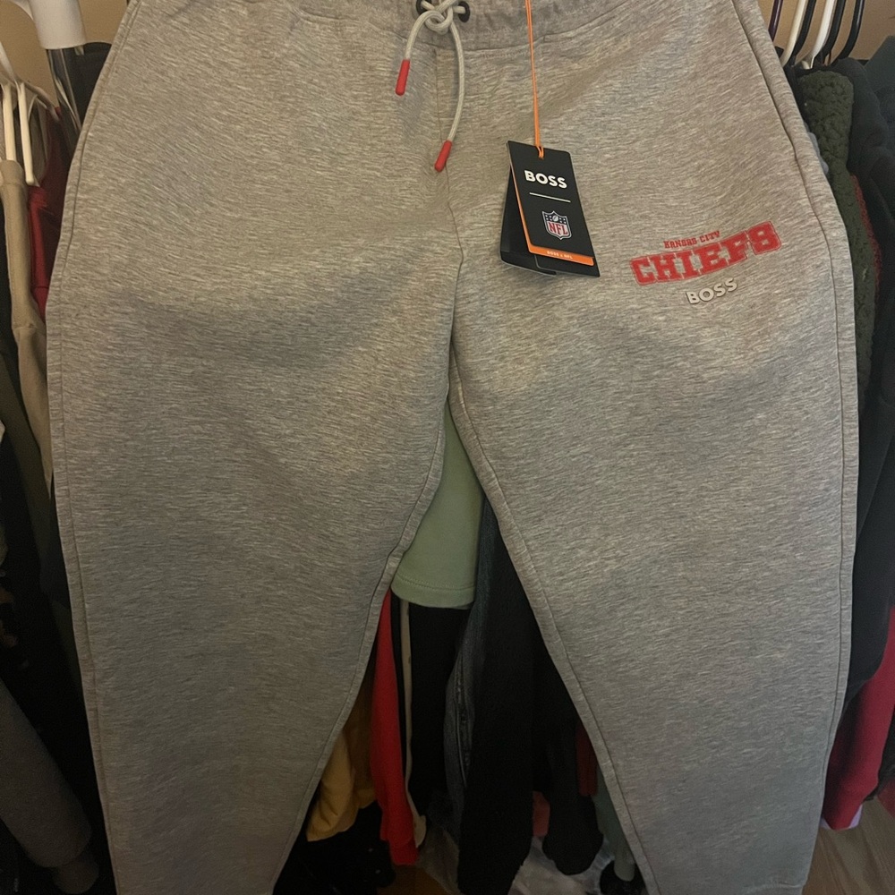 Boss Gray NFL Logo Sweatpants